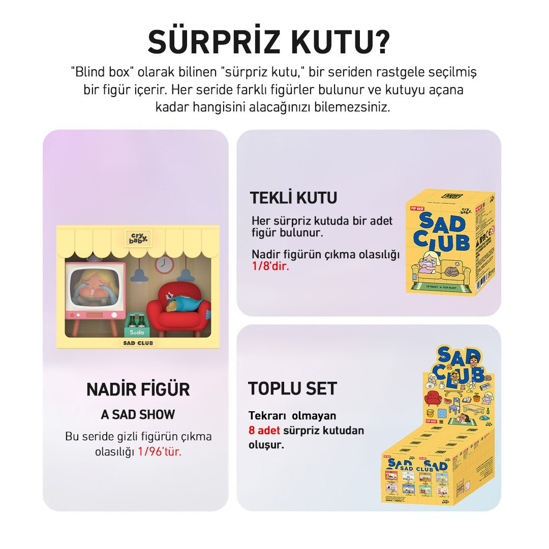 POP MART CRYAGAIN SAD CLUB SÜRPRİZ KUTU SERİSİ - Termos Türkiye -